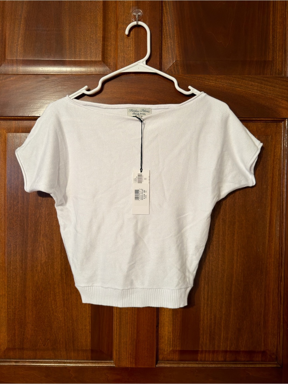 Frankie's Bikinis Montecito White Short Sleeve Boatneck Top